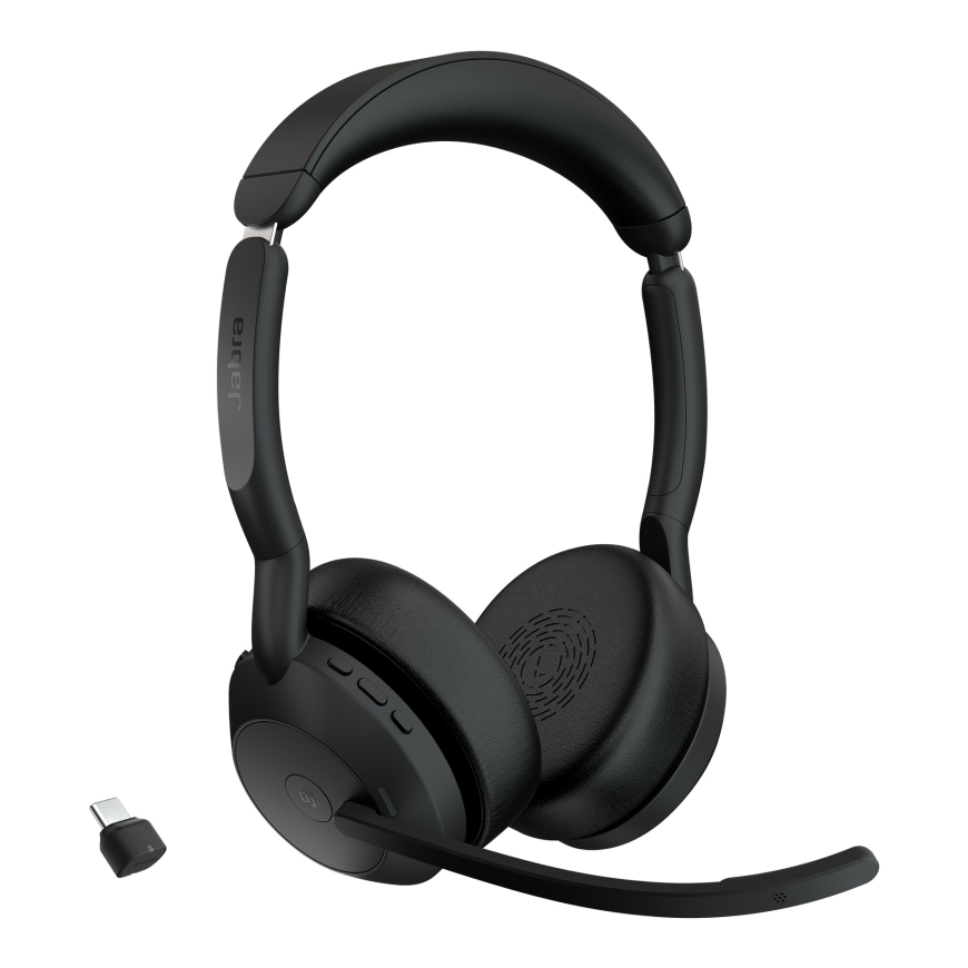 Jabra Evolve2 55 Kõrvaklapp Juhtmevaba Peavõru Kontor/kõnekeskus USB tüüp-C Bluetooth Laadimisalus