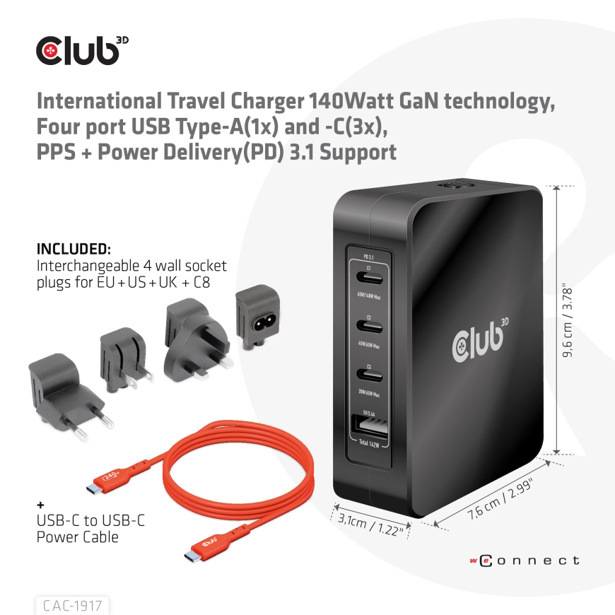 CLUB3D CAC-1917 mobile device charger – 3
