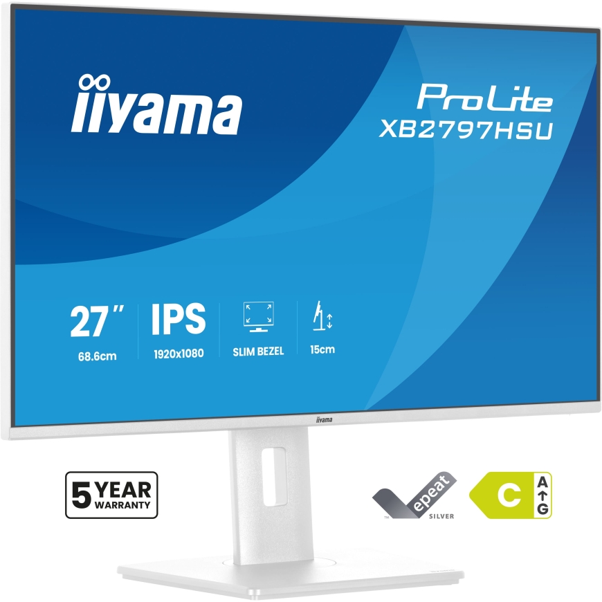 iiyama ProLite XB2797HSU-W1 tietokoneen litteä näyttö 68,6 cm (27") 1920 x 1080 pikseliä Full HD LED