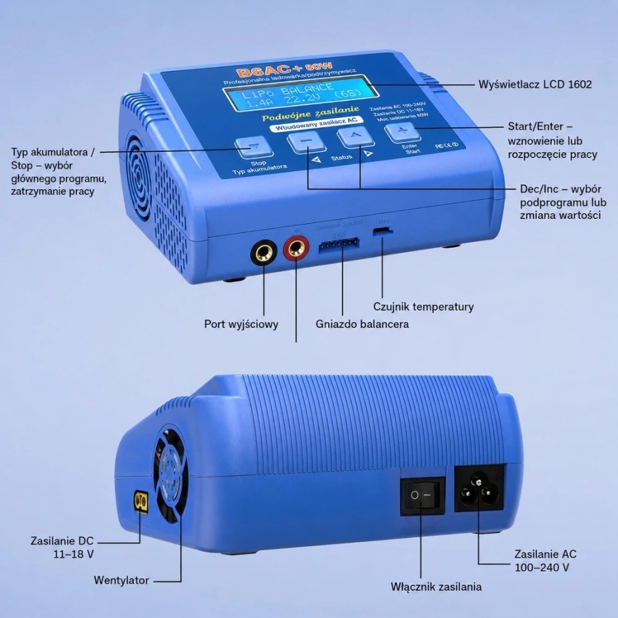 Eurokomp Įkroviklis B6AC+ 80W E6360 balansinis įkroviklis – 5