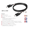 CLUB3D DisplayPort 2.1 Bi-Directional VESA DP80 Certified Cable 4K240Hz, 8K60Hz or 10K30Hz M/M 1.2m/