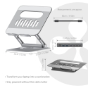 CLUB3D Adjustable Aluminium Laptop Stand with USB-C® Hub