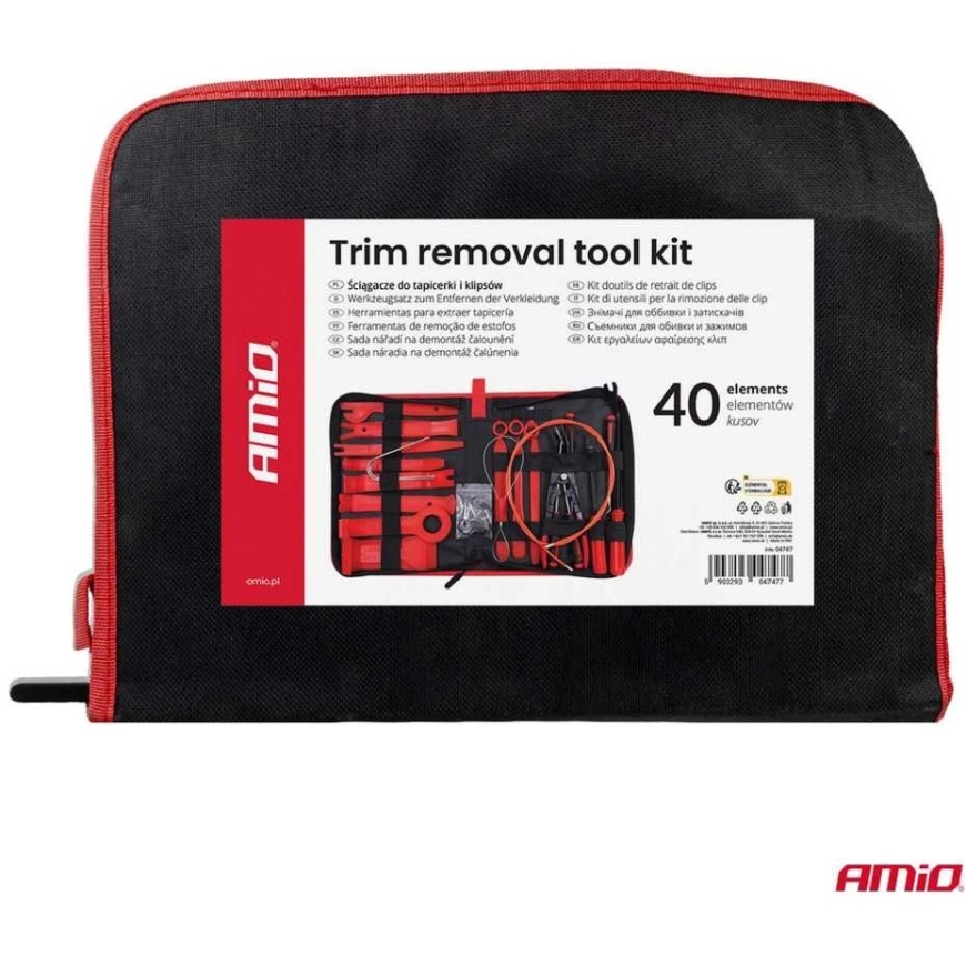 Large set of interior trim and clip removal tools, 40 pcs, AMIO-04747 – 5
