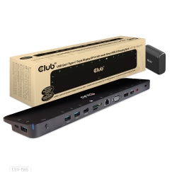 CLUB3D CSV-1565 dokstacija Dok-ligzda USB 3.2 Gen 1 (3.1 Gen 1) Type-C Melns