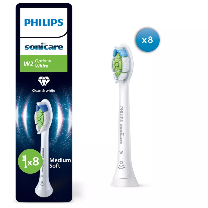 Philips Optimal White HX6068/87 Birstes uzgaļi, komplektā 8 gab.