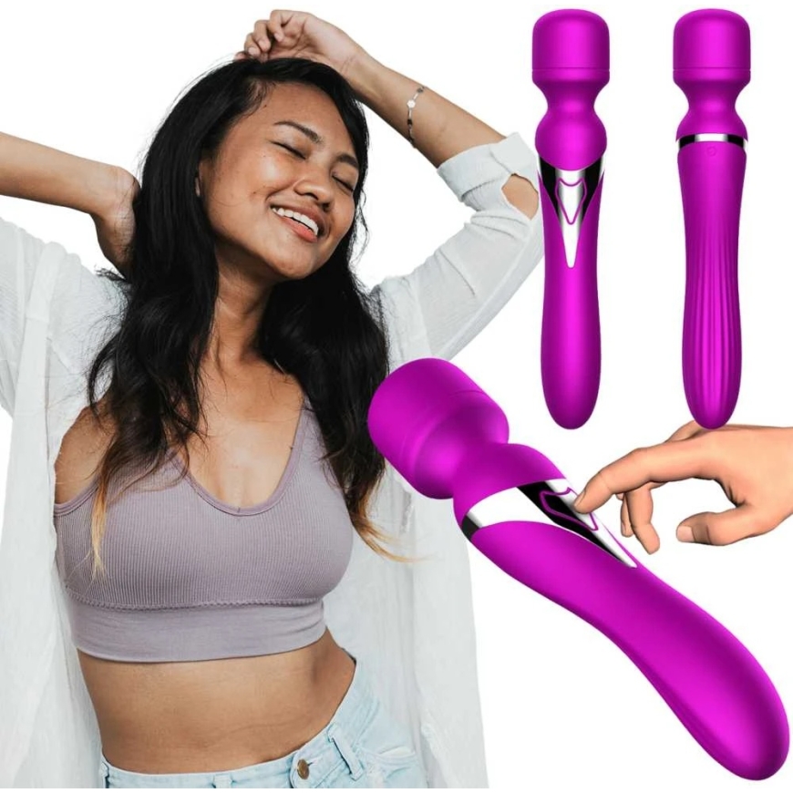 BoT B Series Stimuliatorius-silikoninis dvigubas masažuoklis, violetinė spalva