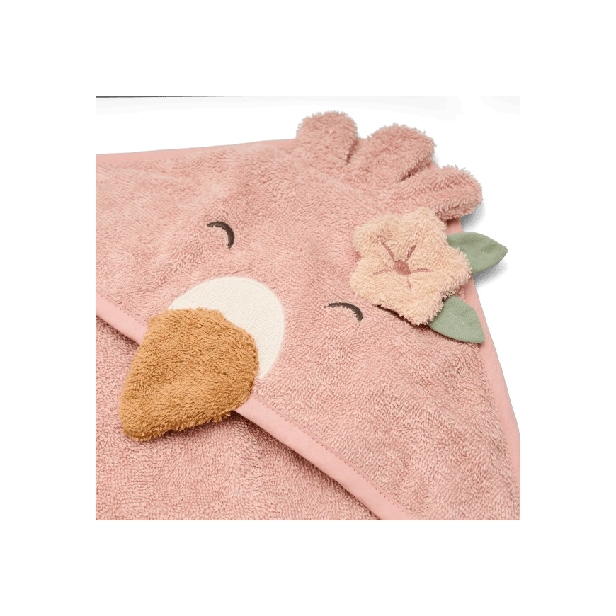 Плед с капюшоном Little Dutch Flamingo 'Blooming Safari' 100x100 см – 3