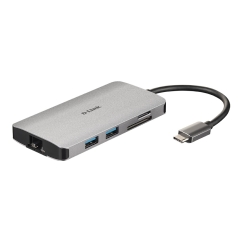 D-Link DUB-M810 dokstacija Vadu USB 3.2 Gen 1 (3.1 Gen 1) Type-C Alumīnijs