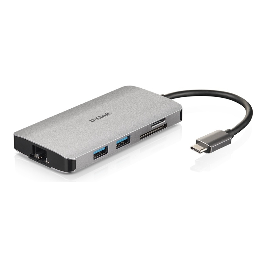 D-Link 8-in-1 USB-C Hub with HDMI/Ethernet/Card Reader/Power Delivery – 2