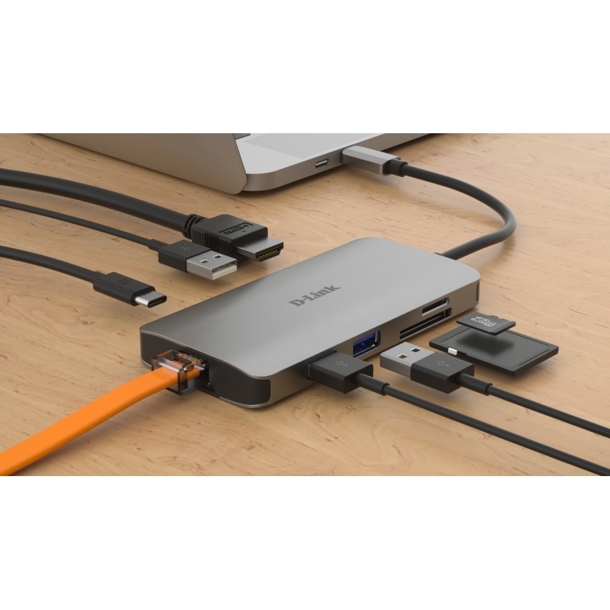 D-Link DUB-M810 dokstacija Vadu USB 3.2 Gen 1 (3.1 Gen 1) Type-C Alumīnijs – 5