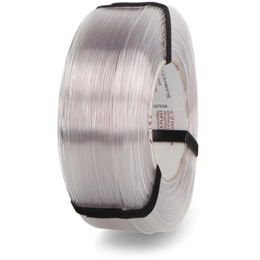 Rosa3D PETG standarta HS šķiedra, 1.75 mm, 1kg – caurspīdīgs. – 2