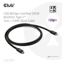 CLUB3D USB 80Gbps Certified 240W 8K240Hz Type-C® 1.2m / 3.94ft Black Cable CLUB3D USB 80Gbps Certified 240W 8K240Hz Type-C® 1.2m / 3.94ft Black Cable