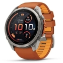 Garmin fenix 9 Pro smartwatch, inReach, 51 mm, titanium case with Autumn Orange / Spark Orange silicone strap