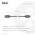 CLUB3D USB 80Gbps Certified 240W 8K240Hz Type-C® 1.2m / 3.94ft Black Cable CLUB3D USB 80Gbps Certified 240W 8K240Hz Type-C® 1.2m / 3.94ft Black Cable