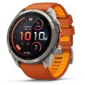 Garmin fenix 9 Pro viedpulkstenis, inReach, 51 mm, titāna korpuss ar „Autumn Orange“ / „Spark Orange“ silikona siksniņu