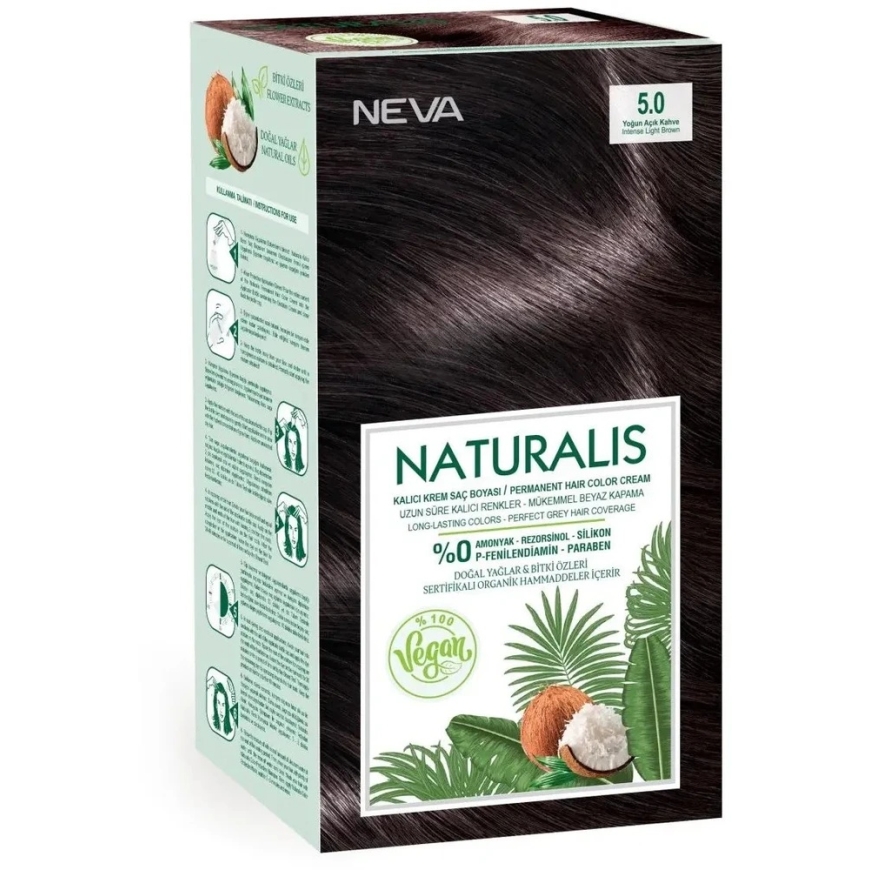 L'Oreal Neva Naturalis Permanent Hair Dye 5.0 Intense Light Brown, 150 ml – 2