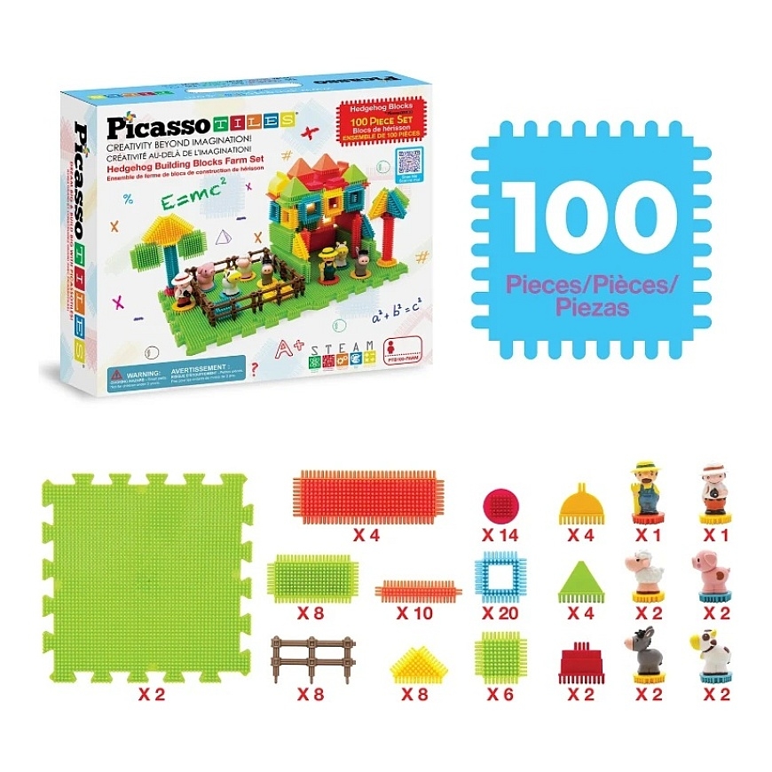 PICASSO TILES Magnetic Constructor HedgeHog blocks Farm 100 pcs., PTB100-Farm – 3
