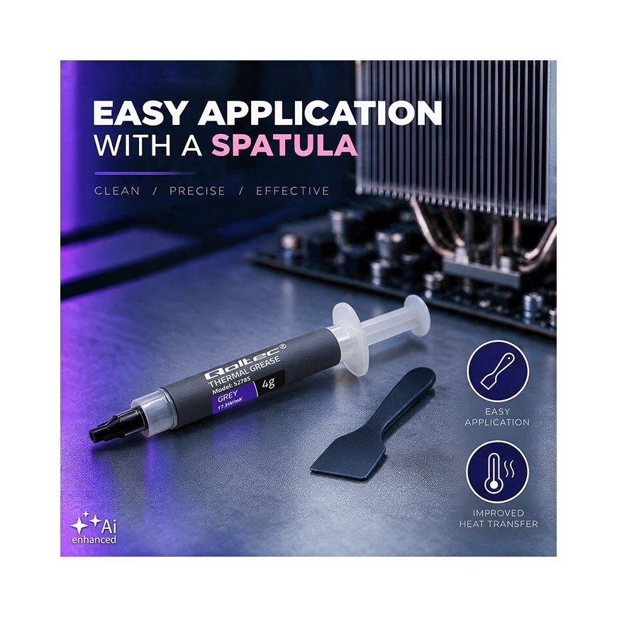 Qoltec Professionaalne termopasta 17.3 W/m-K | 4g | Hall – 5