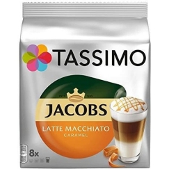 Tassimo Latte Macchiato Caramel kafijas kapsulas (saderīgas ar Bosch Tassimo kafijas automātiem), 8+8 gab.
