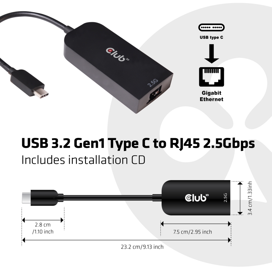 CLUB3D CAC-1520 док-станция для ноутбука Проводная USB 3.2 Gen 1 (3.1 Gen 1) Type-C Черный – 3