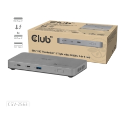 CLUB3D CSV-2563 5-1 Thunderbolt™ 5 Hub Triple video 5K60Hz Thunderbolt™ Share Certifi ed 180W