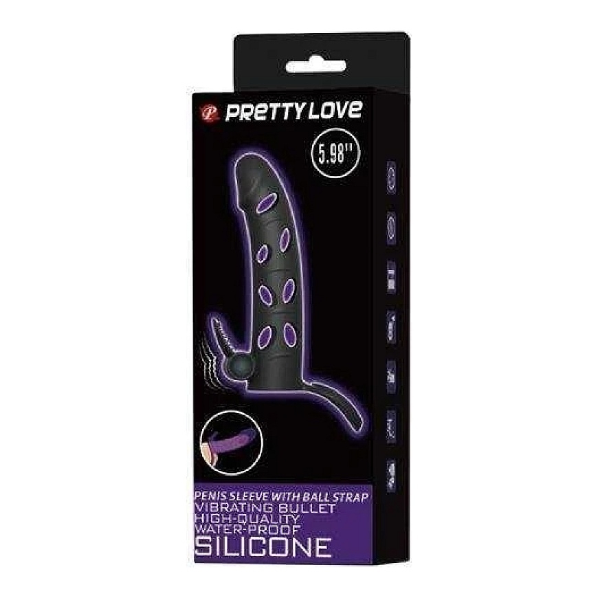 Pretty Love Male PRETTY LOVE – vibrating penis sleeve with ball strap – 4