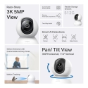 TP-Link Tapo C230 Spuldze IP drošības kamera Iekštelpas 2880 x 1620 pikseļi Griesti/Galds TP-Link Tapo C230 Spuldze IP drošības kamera Iekštelpas 2880 x 1620 pikseļi Griesti/Galds