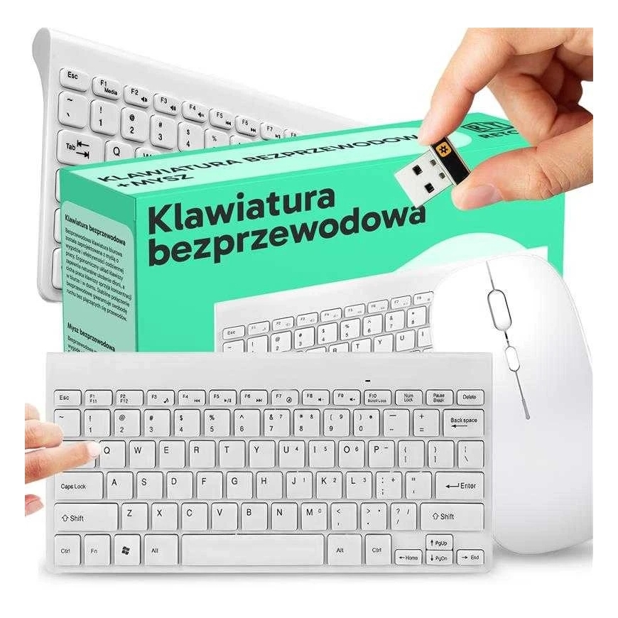 Klawiatura Klaviatūra Belaidis klaviatūros ir pelės rinkinys su USB mini plonumu e799