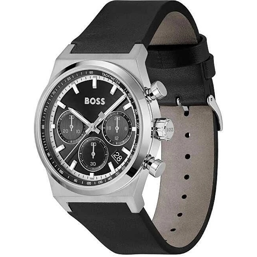 Hugo Boss Pulkstenis BOSS 1514218. Kvarca, melnā krāsā. Vīriešiem. – 2
