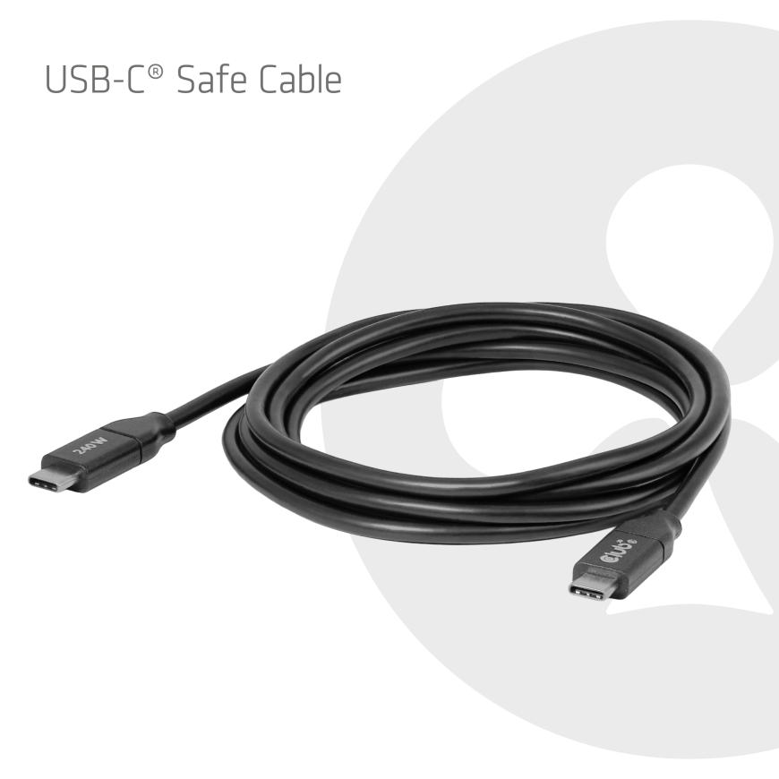 CLUB3D CAC-2506 USB кабель 2 m USB C 0 Gbit/s 240 W Черный – 2