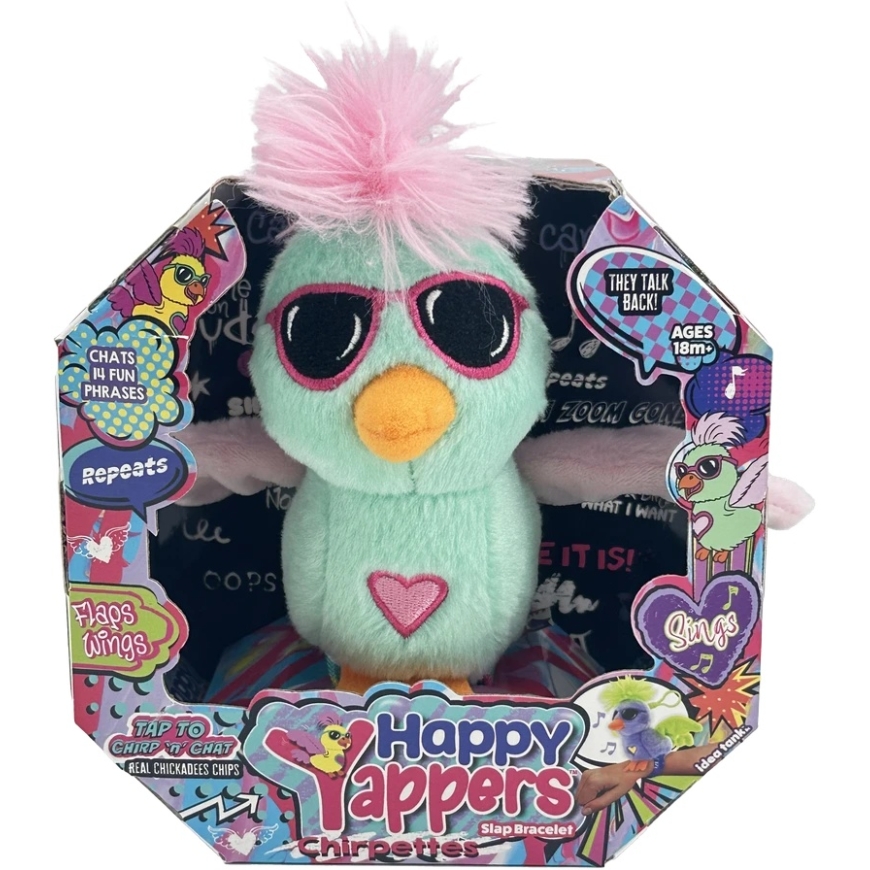 HAPPY YAPPERS interactive plush bird Lulu Chirp, 9393