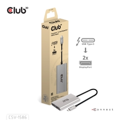 CLUB3D CSV-1586 interfeisa centrmezgls Thunderbolt 3 40000 Mbit/s Sudrabs