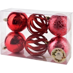Mondex Since 1986 SANTA LILA 6 joulupallon setti 8 cm