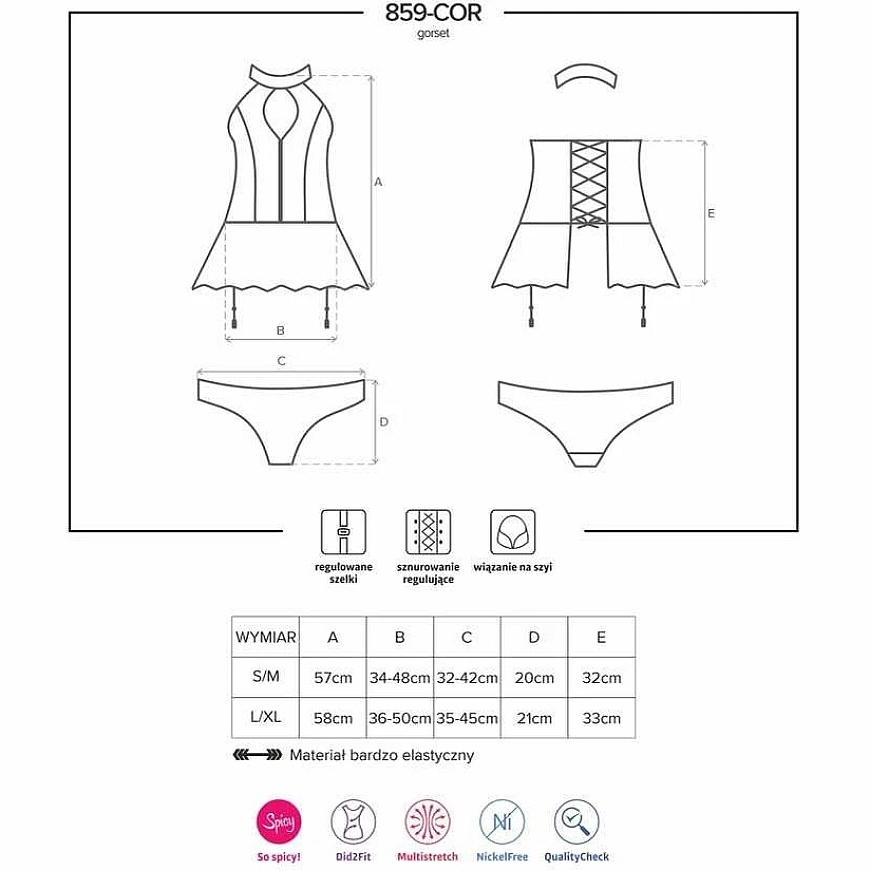 Obsessive - 859-COR-1 korsete un stringi L/XL – 3