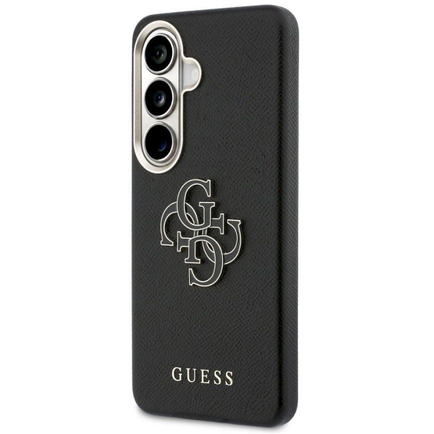 Guess PU 4G Resin Metal Logo -kotelo Samsung Galaxy S26+:lle mustana – 3