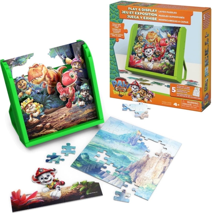 Sm Games Puzles Paw Patrol un dinozauru filma 5 3D puzles 125 gab. + pamats – 2