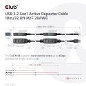 CLUB3D CAC-1405 USB kabelis USB 3.2 Gen 2 (3.1 Gen 2) 10 m USB A 5 Gbit/s Melns
