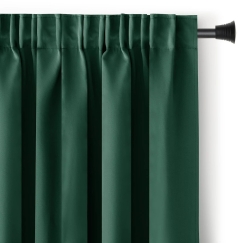 Samettiverho lenkeillä AmeliaHome 200 × 280 cm, tummanvihreä