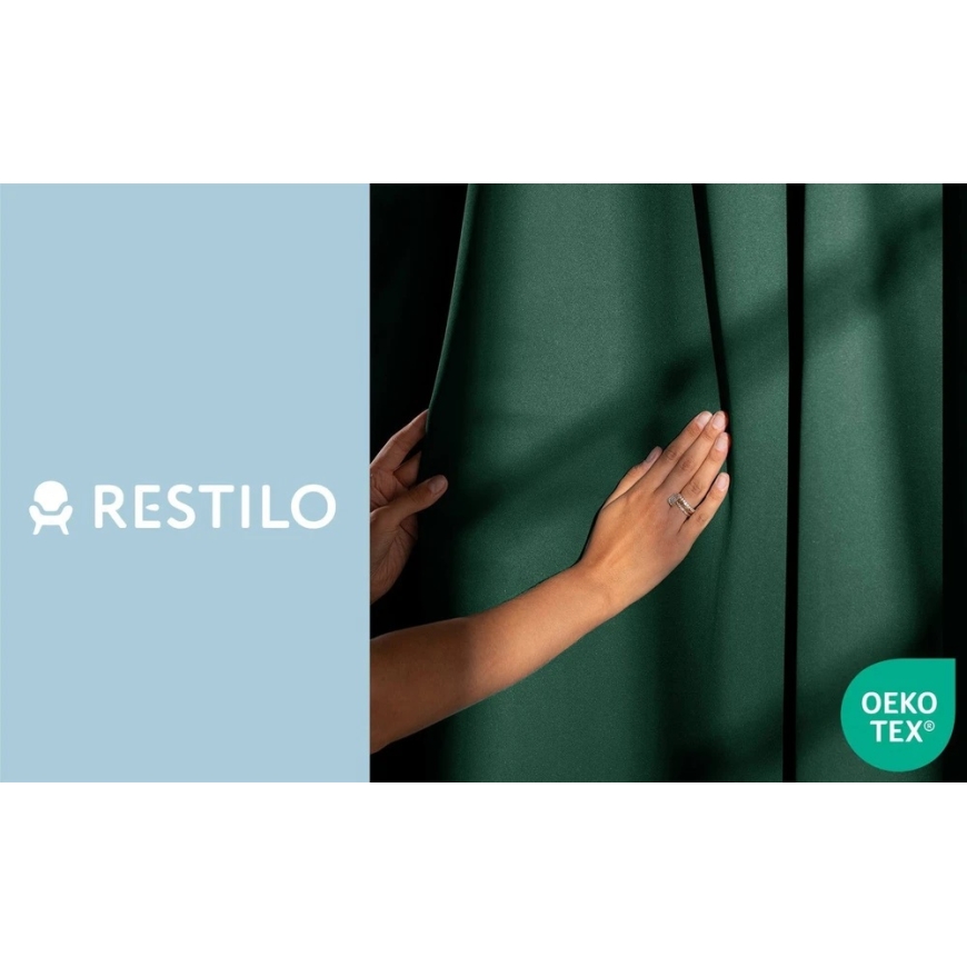 Samettiverho lenkeillä AmeliaHome 200 × 280 cm, tummanvihreä – 5