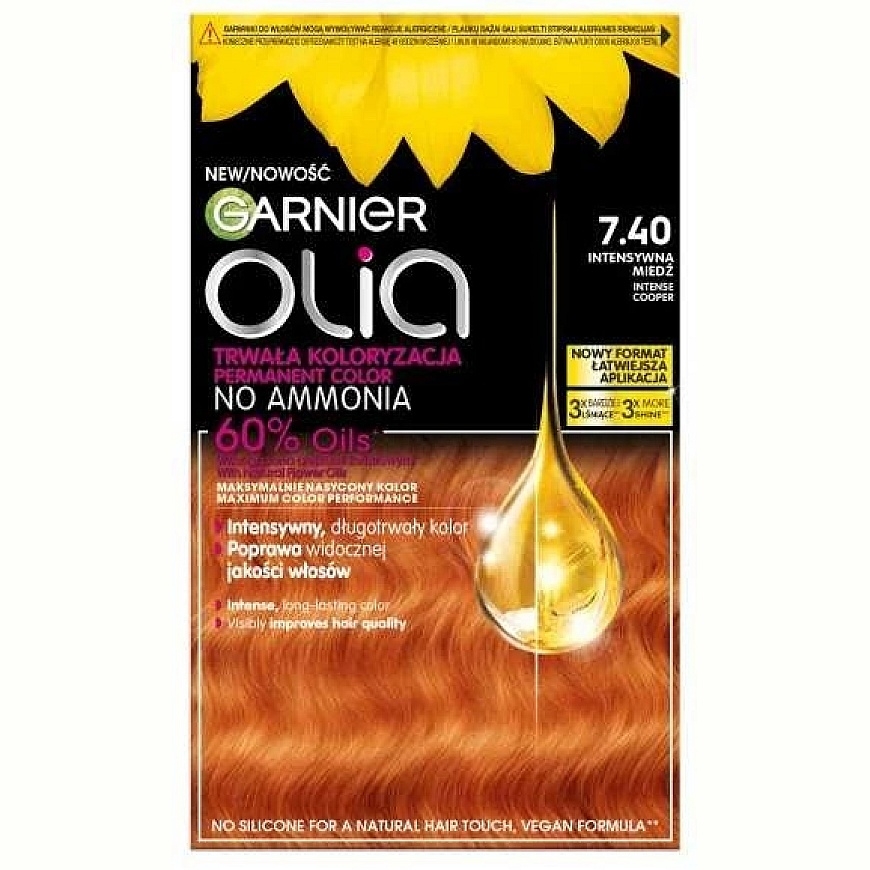 Garnier Olia Permanent Hair Color 7.40 Intense Copper Shade