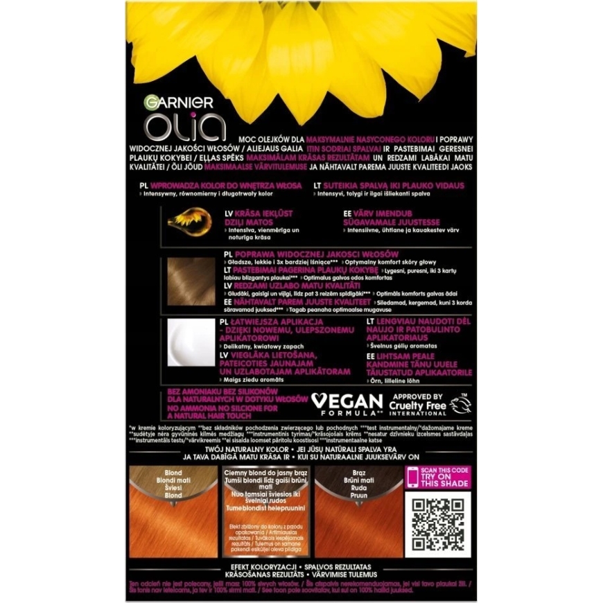 Garnier Olia ilgstošā matu krāsa 7.40 Intensīva vara krāsa – 4