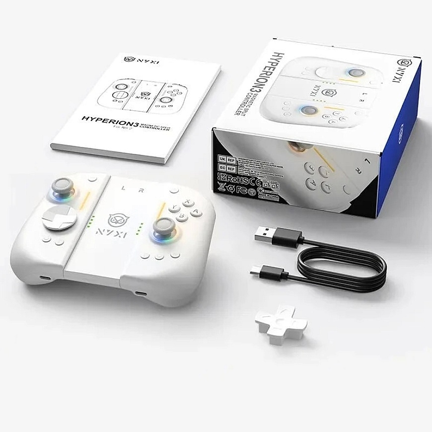 NYXI Hyperion 3 Switch 2 Kontrolieris, Hall Effect™ Balts – 4
