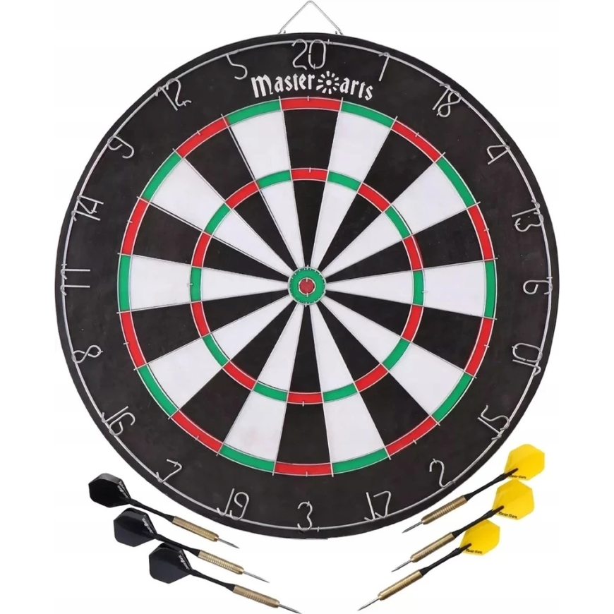 Master Darts Kahepoolne smiginio sihtmärk noolekestadega, 45 cm + 6 tk noolekesi
