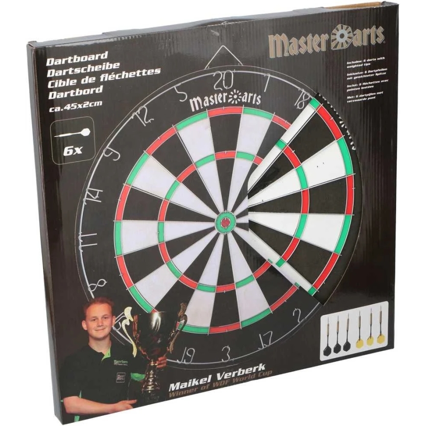 Master Darts Двусторонний дартс с дротиками, 45 см + 6 шт. дротиков – 4