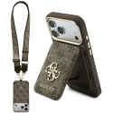 Dėklas Guess 4G su portfelem i smyczą Magsafe do iPhone 18 Pro Max / 17 Pro Max ruda Dėklas Guess 4G su portfelem i smyczą Magsafe do iPhone 18 Pro Max / 17 Pro Max ruda