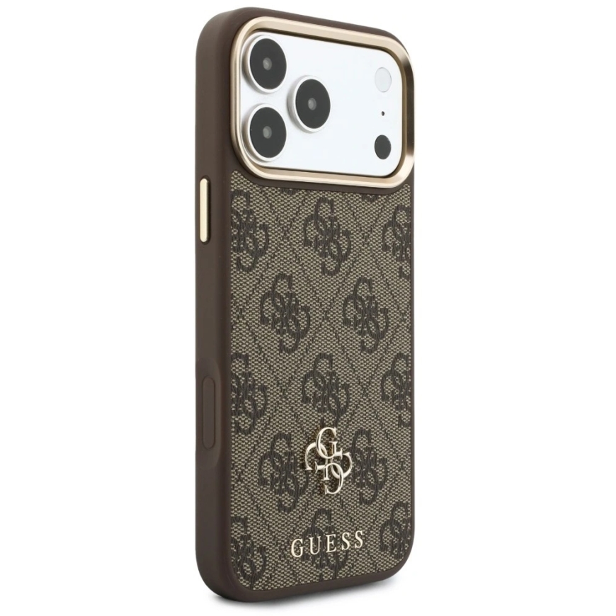 Guess 4G Case with Wallet and Lanyard Magsafe for iPhone 18 Pro Max / 17 Pro Max brown – 4