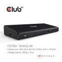CLUB3D CSV-1562 knyginių kompiuterių dokas / jungčių replikatorius Prijungimas USB 3.2 Gen 1 (3.1 Ge CLUB3D CSV-1562 knyginių kompiuterių dokas / jungčių replikatorius Prijungimas USB 3.2 Gen 1 (3.1 Ge