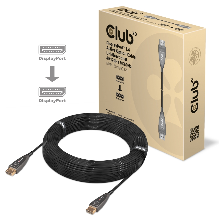 CLUB3D CAC-1079 DisplayPort-kaapeli 20 m Musta – 2