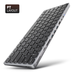 Axagon HMC-KB-PT dokstacija Vadu USB 3.2 Gen 1 (3.1 Gen 1) Type-C Pelēks