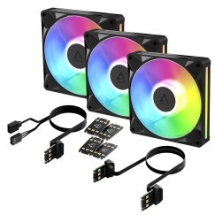 ARCTIC BioniX P14 A-RGB Datora korpusam Ventilators 14 cm Melns 3 pcs